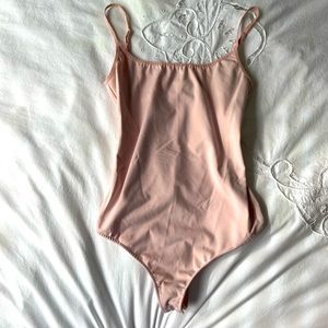 Free people baby pink ballet leotard bodysuit spaghetti straps cami